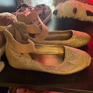 Gold Glitter Ballet Flats